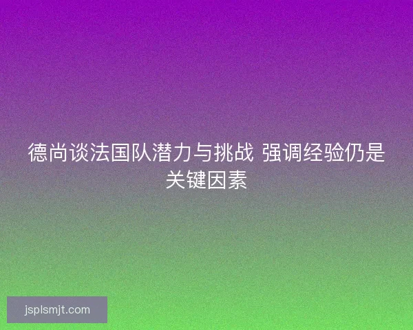 德尚谈法国队潜力与挑战 强调经验仍是关键因素 德尚谈法国队潜力与挑战 强调经验仍是关键因素