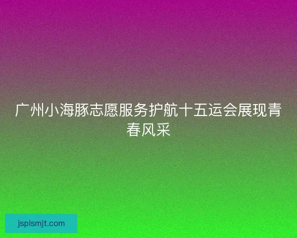 广州小海豚志愿服务护航十五运会展现青春风采