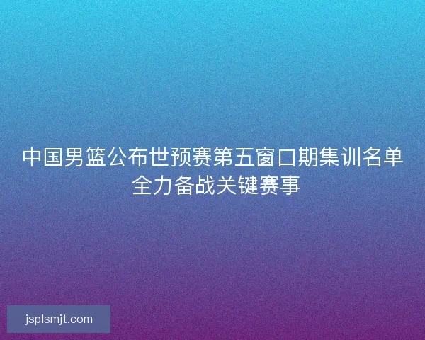 中国男篮公布世预赛第五窗口期集训名单 全力备战关键赛事